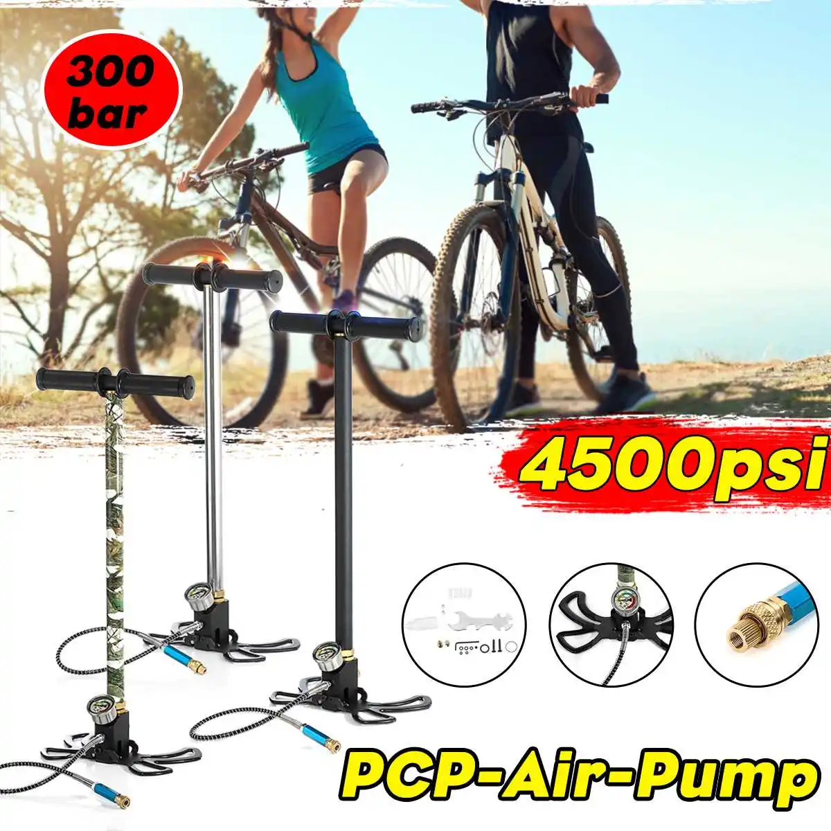 

Portable folding 3 High Pressure PCP Car Hand Operated Air Pump Hunting PCP pump Air Dry 300bar 30mpa 4500psi With Filter