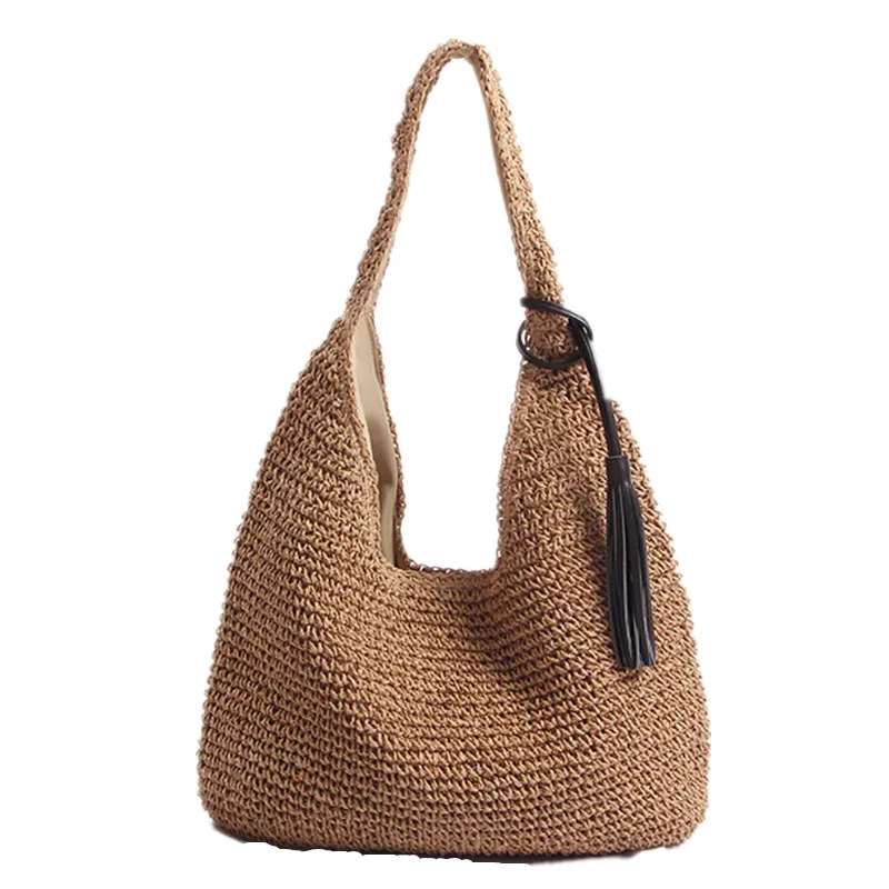 2021 Japan and South Korea's new wild large-capacity straw bag beach seaside vacation ins one shoulder portable woven | Багаж и сумки