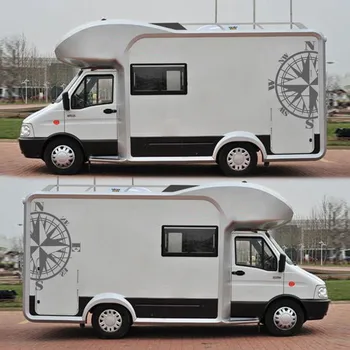 

100% Brand New 2 PCS Car Stickers Compass Side Auto Body Vinyl Decals For RV Camper Car Caravan Unique Design
