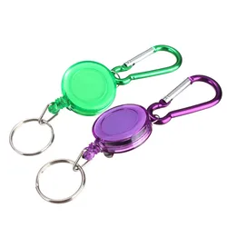 Enrouleur de Badge rétractable coloré, pour porte carte de travail avec mousqueton, porte Badge à crochet, lanière de porte carte d'identité, accessoires 