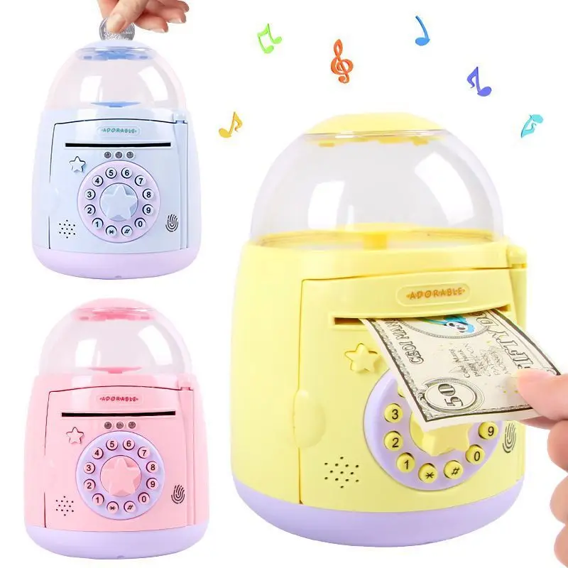 

Fingerprint Sensing Coin Bank Music Story Automatic Door Opening Egg Steamer Password Suitcase Savings Bank Creative Novelty