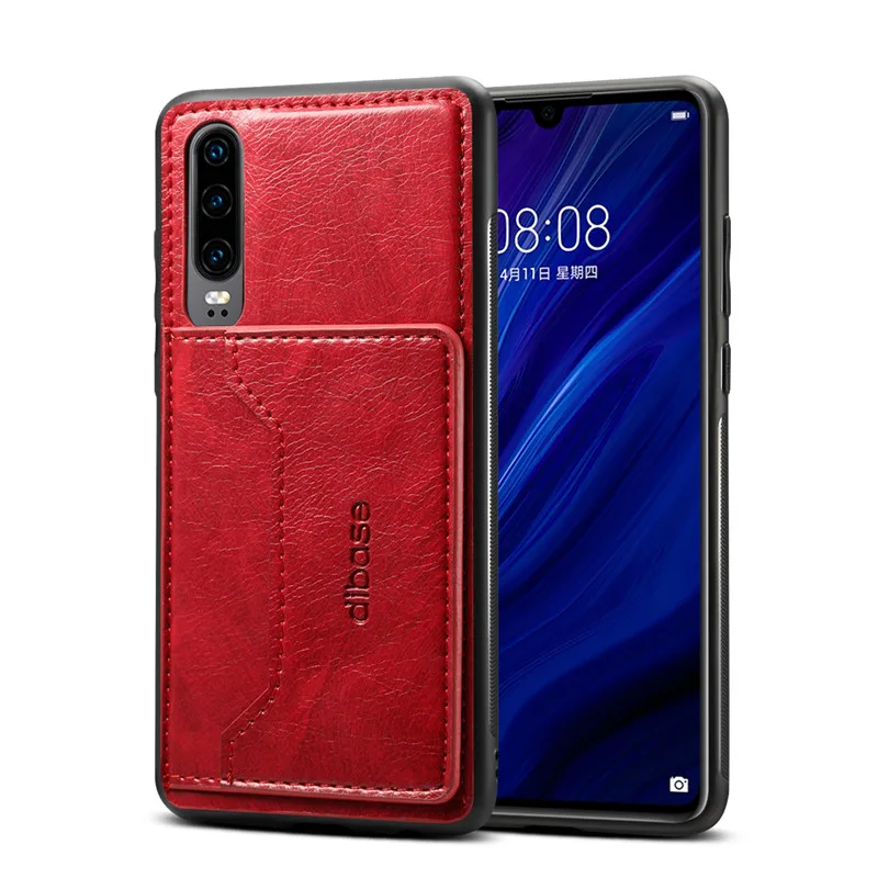 Мягкий бампер для Xiao mi CC9 чехол mi A3 Lite чехол держатель для карт Кожаный Автомобильный Магнитный чехол для телефона для Xiao mi CC9e чехол mi A3 чехол - Цвет: Красный