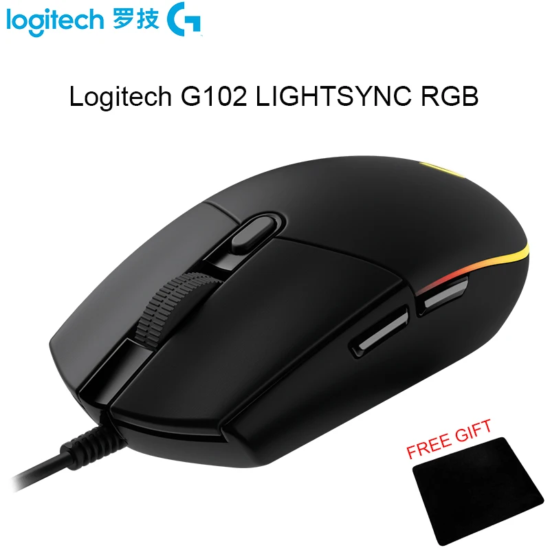 Новая игровая мышь Logitech G102 LIGHTSYNC RGB с 6 клавишами геймерская Проводная оптическая