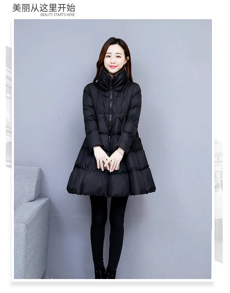 Winter Women Jacket Parka New Korean Zipper Cloak Down Cotton Jacket Long Outwear Fashion Warm Ladies Overcoat Padded Coat
