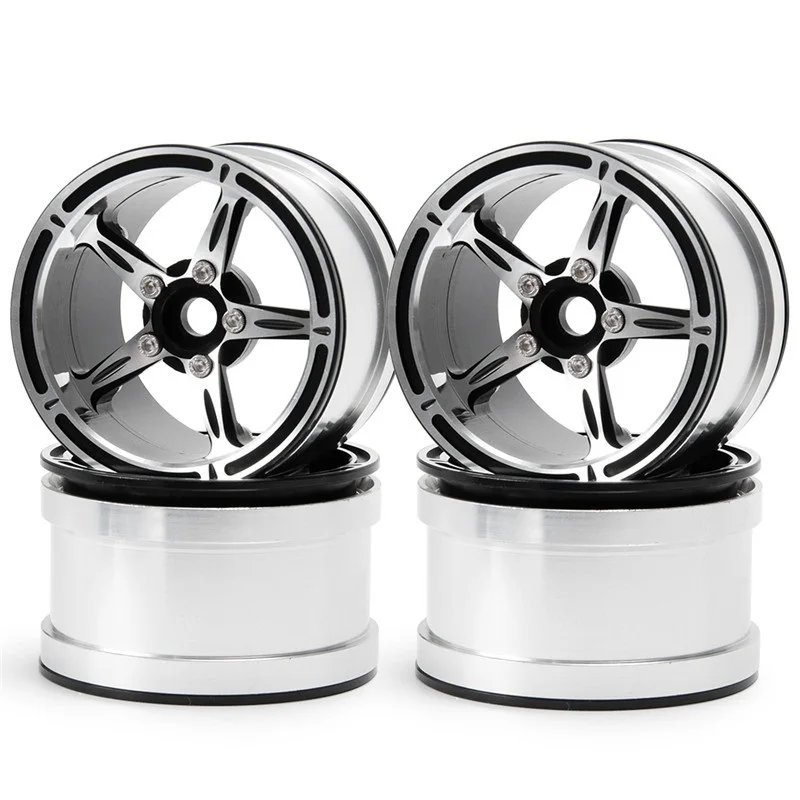 

2.2 Inch Metal Beadlock Wheel Rims Silver for Rc Car TRX4 SCX10 II Wraith 90048 RR10 RC Rock Crawler,Black