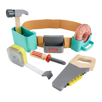 

Fisher-Price DIY Tool Belt 6-Piece Pretend Play Set Multicoloured Children Educational Learning Toy Gift Box GGT60