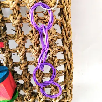 

Parrot Natural Straw Climbing Net Large Bird Hemp Rope Foraging Wall Safe Pets