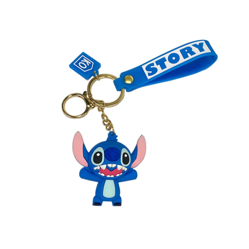 Disney Stitch Keychain Variety of Cartoon Lilo & Stitch Cute Doll Keyring Fashion Couple Bag Ornament Key Chain Car Pendant Gift