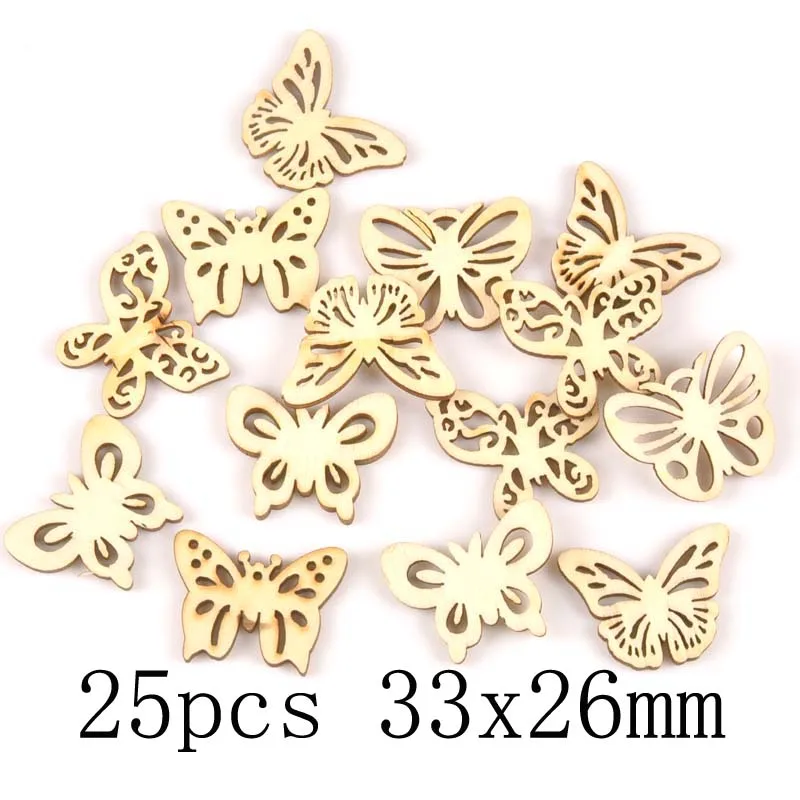mt1803-25pcs Смешанный принт деревянное животное Ломтики для Аксессуары для скрапбуков украшения из натурального дерева DIY украшения для дома M2520 - Цвет: mt1803-25pcs