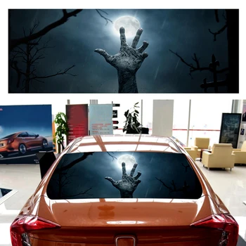 

Cemetery Cross Resurrection Rear Window Glass Graphic Color Sticker SUV Pickup Horror Car Universal Funny Sticker