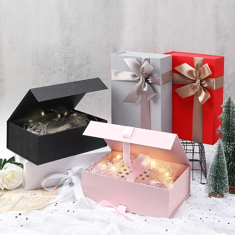 Cajas rígidas de cartón para regalo, embalaje cinta de colores, tapa magnética bonita personalizada, lazo, caja de regalo plegable, 50 Uds.|Envoltorios y bolsas de regalo| - AliExpress