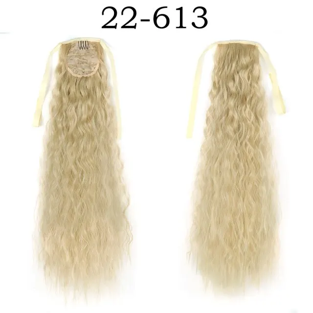 Corn Wavelength Ponytail Synthetic Fake Bandage Hair Extension Black-tailed Blond Girl Heat-resistant Ladies Special Extra Long P1B/27