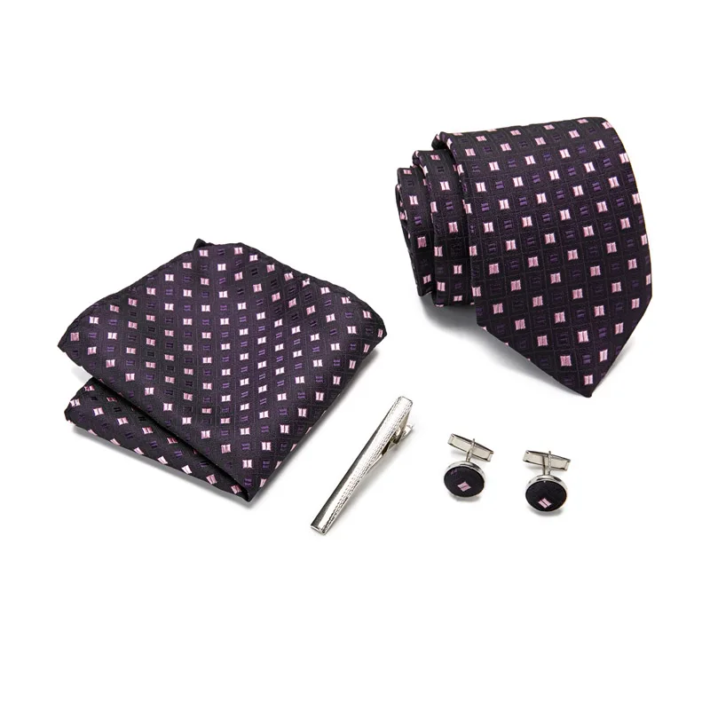 Жаккардовый тканый Свадебный галстук Hanky запонки набор зажимов для галстука на шею галстук мужской галстук шелк 7,5 см для мужчин деловые вечерние 12601