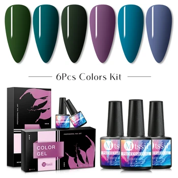 

Mtssii 6Pcs/Lot Color Gel Nail Polish Set With Gift Box 6ml UV LED Gel Varnish Semi Permanent Hybrid Soak Off Nail Gel Lacquer