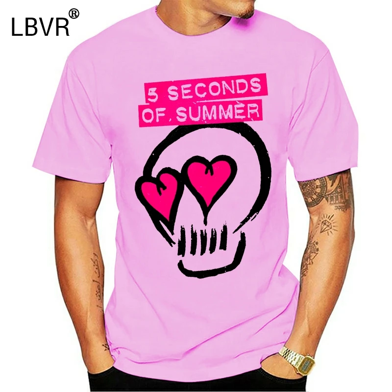 Новинка 5! Секунд! Летняя мужская черно-белая футболка с розовым логотипом