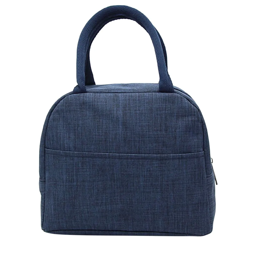 Унисекс сумки для обедов для женщин Открытый Мода простой стиль большой емкости непромокаемый мешок loncheras para mujer - Цвет: Navy