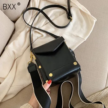 

[BXX] Leather Crossbody Bags For Women 2020 Winter Brand Designer All-match Shoulder Messenger Bag Female Travel Handbags HJ628