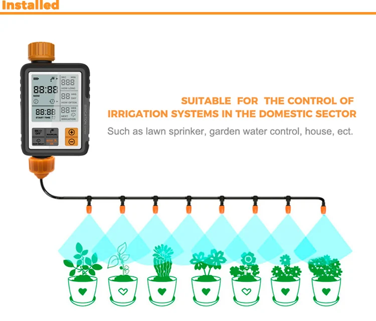 Automatic LCD Digital Electronic Water Timer System Outdoor Garden Irrigation Tools Watering Timer Device Sprinkler Controller