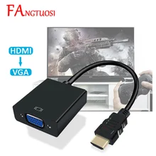 FANGTUOSI adaptador de HDMI a VGA macho a hembra convertidor 1080P HDMI-VGA adaptador con Video toma de Cable Audio HDMI VGA para PC TV Box