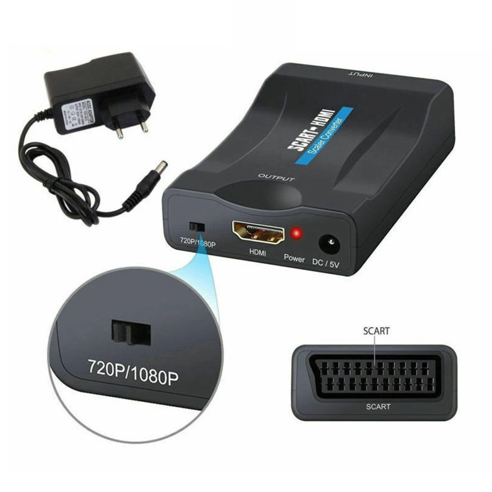  1080P Scart Al Convertitore di Hdmi Audio di Alto Livello Video Adattatore per Hdtv Sky Box Stb per