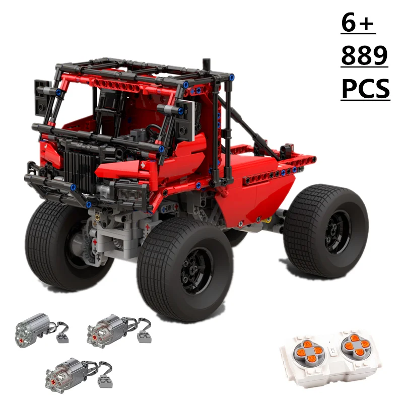 Игрушечный строительный блок MOC гоночный автомобиль 4*4 с дистанционным