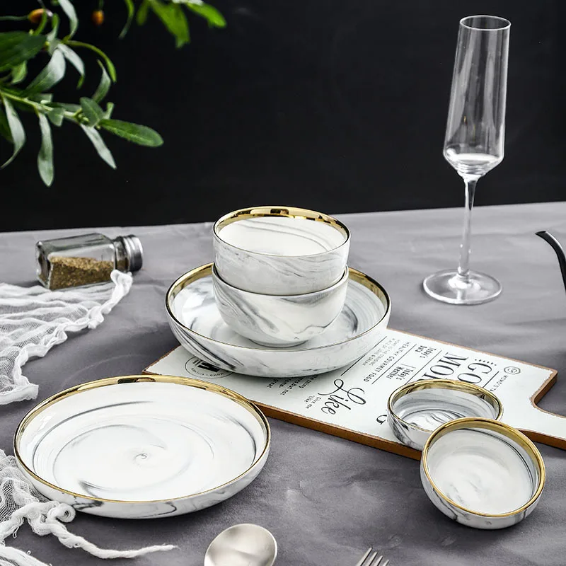 

Phnom Penh Ceramic Tableware Set, European Plates and Tableware, Family Dishes as Gifts