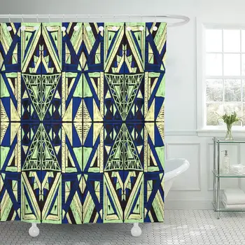 

Geometric African Ethnic on The Carpet Aztec Tribal Indian Mexican Folk Set Bathroom Shower Curtains