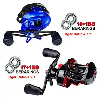 

7.1:1 Baitcasting Fishing Reel Bait Casting Reels Metal Fishing Reel Aluminum Alloy 18+1BB Spool 7KG Max Drag
