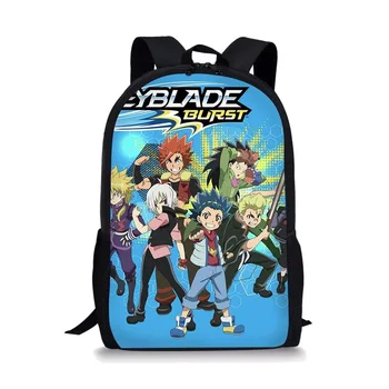 

2020 Hot Anime Beyblade Print School Bags for Teen Boys Backpack Classic Cartoon Pattern Book Bag Kids Cool Daily Mochila Custom