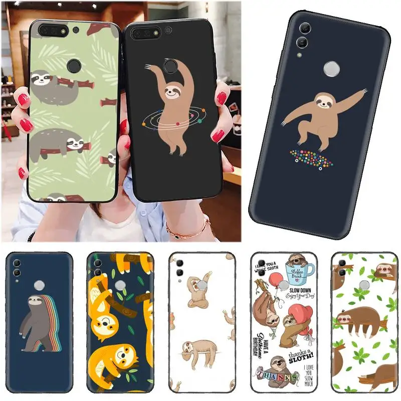 

Cute sloth Phone Case For Huawei Honor 7C 7A 8X 8A 9 10 10i Lite 20 NOVA 3i 3e