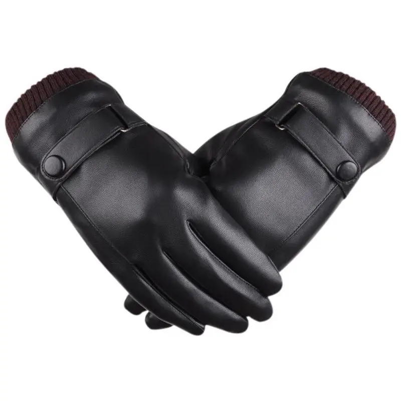 Autumn Winter Warm Cycling Gloves Men Women Leather Gloves Sports windproof touch screen warm thick glove