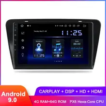 10," Android 9,0 Автомобильный gps стерео для Skoda Octavia A7 2013 Авто Радио Навигация Аудио видео WiFi Carplay без DVD