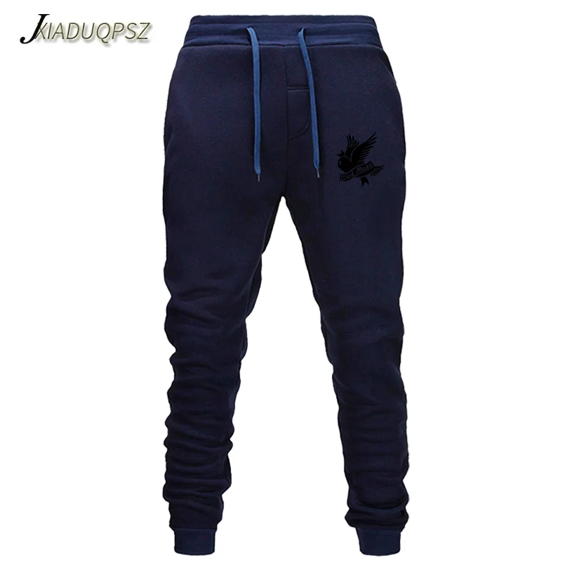 Love lil. peep мужские Брендовые брюки с несколькими карманами, брюки в стиле хип-хоп, мужские брюки, мужские брюки для бега с принтом птицы, спортивные штаны, большие размеры, S-XXXL - Цвет: WM34 Navy blue