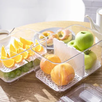 

Double Sealed Drain Storage Box Refrigerator Fruit Vegetable Drain Storage Containers With Lid Kitchen Fridge Drain Basket