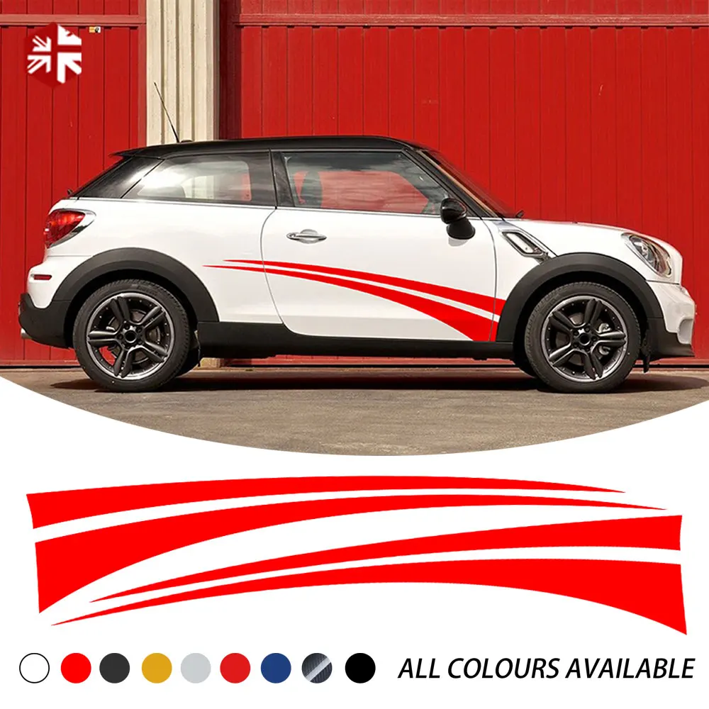 2X креативная виниловая наклейка на дверь автомобиля в полоску для MINI Cooper S Paceman R61 JCW аксессуары