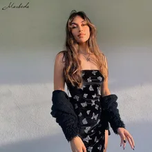 Macheda – robe moulante sans manches, bretelles Spaghetti, imprimé décontracté, Mini vêtements de fête, nouvelle mode d'été, 2020 