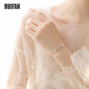 

Ruifan Elegant Ladies' Bracelets Star Shape Natural Moonstone Jewelry Lucky Charm Bracelets & Bangles 925 Silver Bracelet YBR036