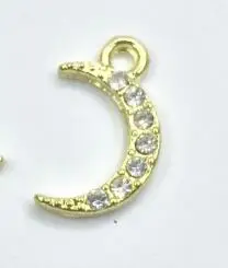 16k gold Eruifa, 10 шт., 10 мм., стразы, луна, золото/серебро, оцинкованный сплав, подвески, ювелирные изделия, сделай сам, ожерелье, браслет, серьги, 2 цвета - Окраска металла: 16k gold