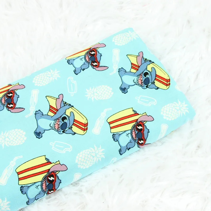 

half meter blue bottom artificial cotton cartoon fabric soft close to skin cloth for garment dress pajamas material CR-224