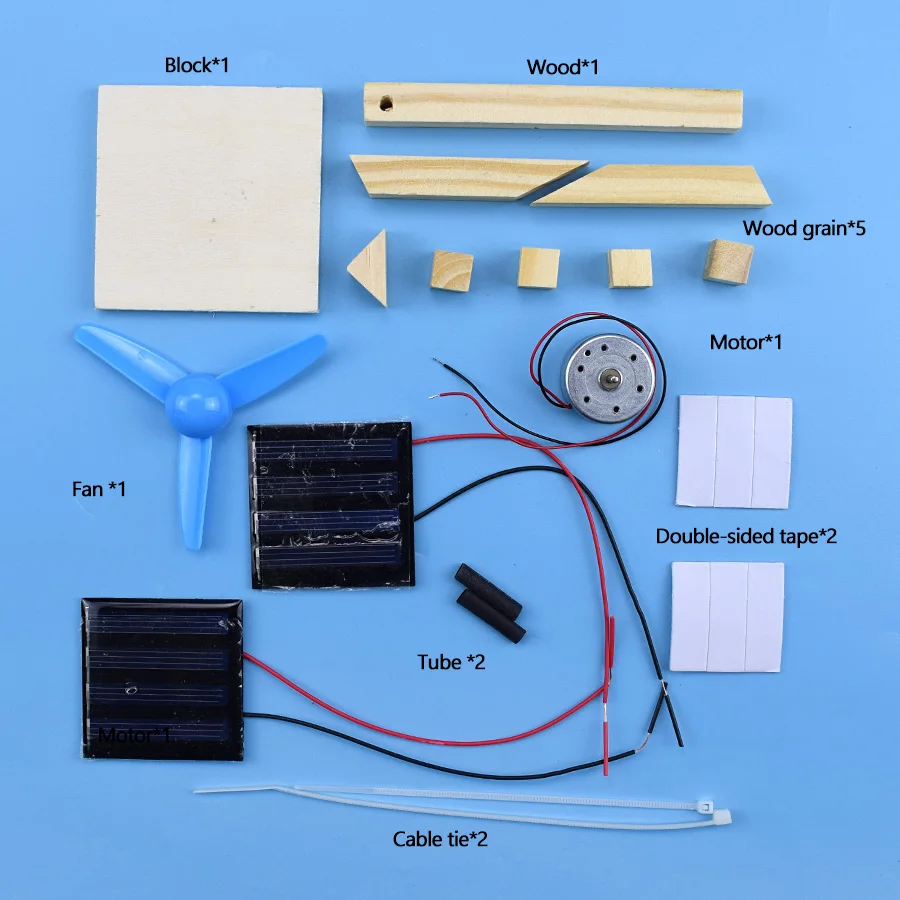 DIY Solar-powered Fan Model Kit Science Toys for Boys Creative Physics Experiment Wood Model Toys Kids Friends Gift Education