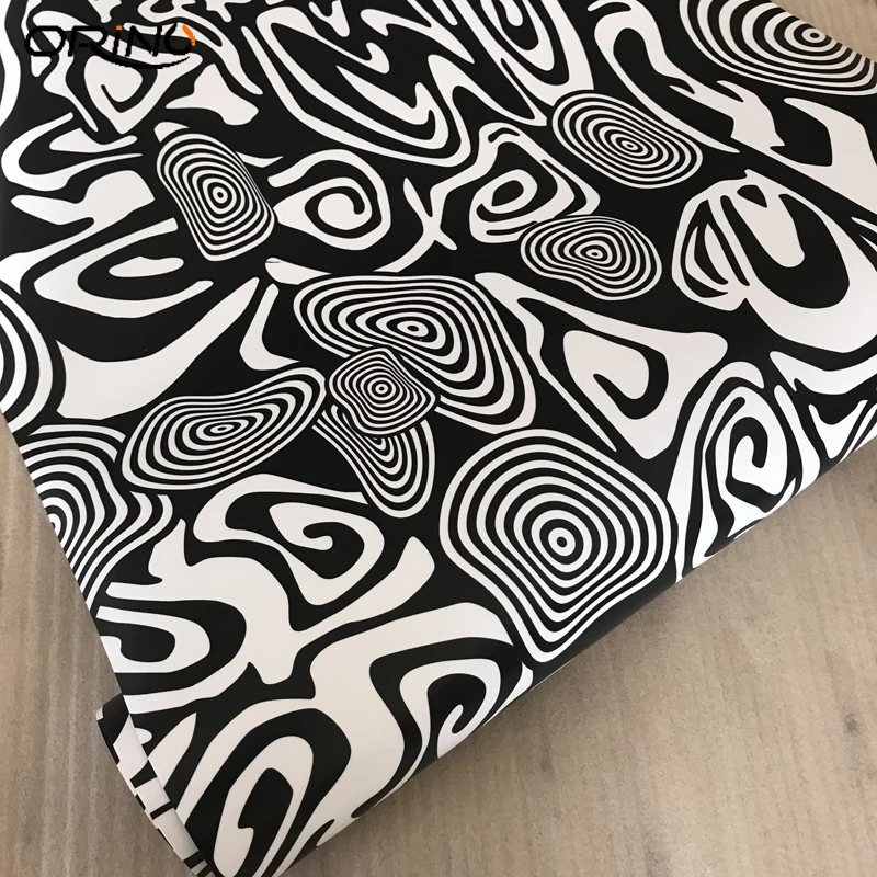 Black White Camouflage Vinyl Wrap Film-3