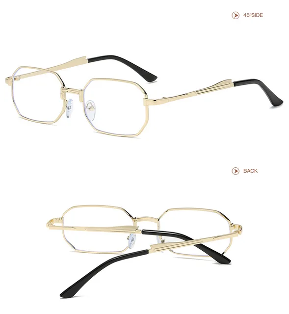 Narrow Rectangular Sunglasses For Men And Women Metal Frame_voghion.com