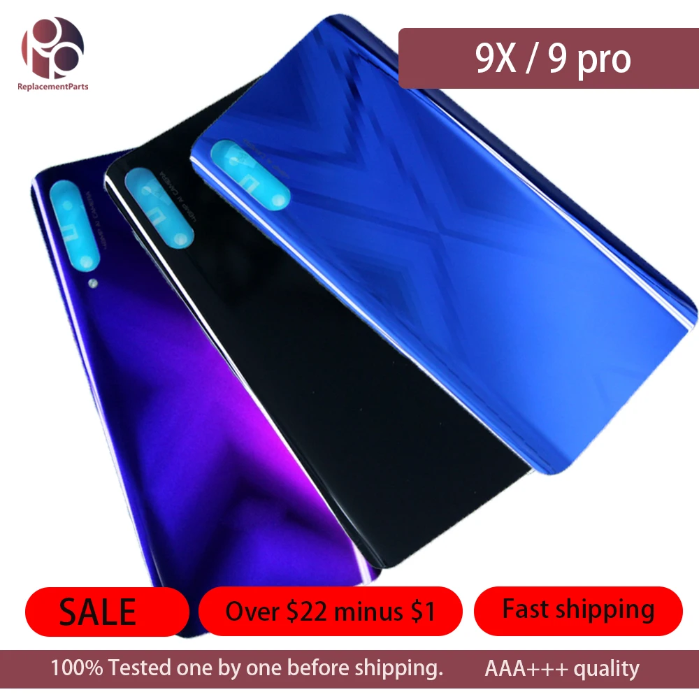 

5Pcs Best Quality Battery Back Glass Cover For Huawei Honor 9X Pro Rear Door Housing Case Replacement Repair Parts