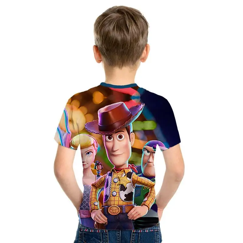Популярный аниме История игрушек 3D estampado Nio moda nios desgaste amaderado Cool abrigo camiseta Buzz Lightyear nios ropacortamanga