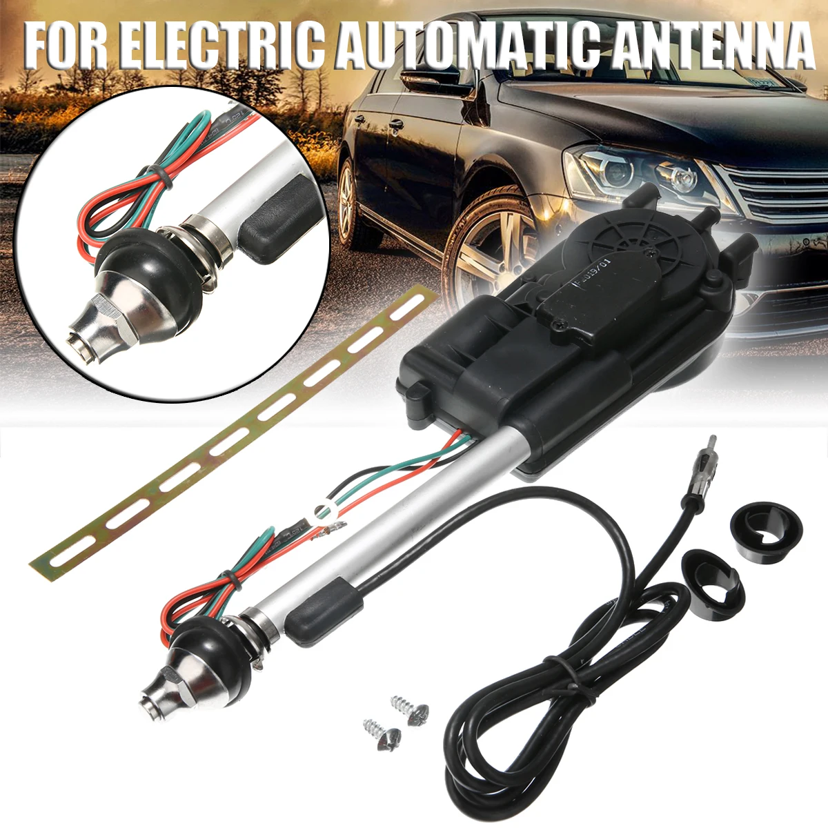 Universal 1set Car AM/FM Radio Mast Power Electric Automatic Antenna Aerial Kit For Mercedes-Benz Acura Jeep Pontiac