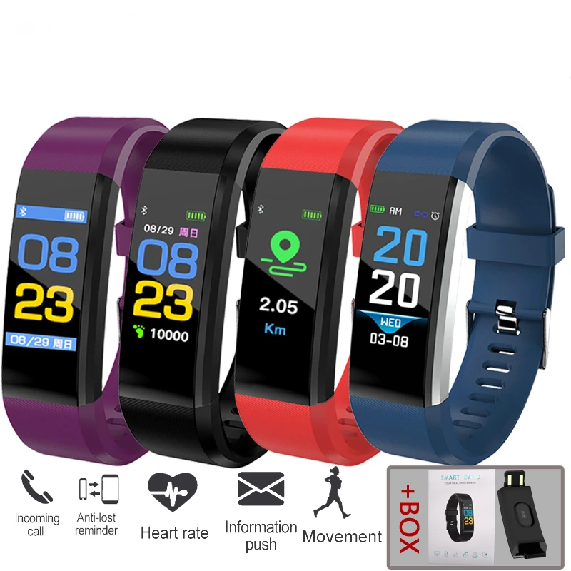 

115Plus Smart Watch Heart Rate Blood Pressure Smart Band Fitness Tracker Smartband Bluetooth Wristband for fitbits Smart Bracele