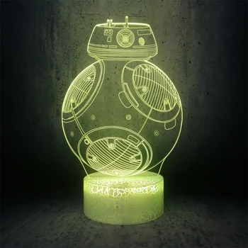 

Star wars BE9 Night light white crack base 7 colors change lamp colorful lighting