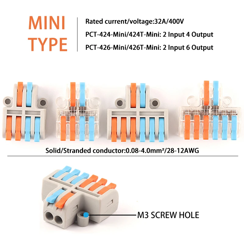 

Mini Type Fast Cable Connector Wire Connector SPL 42 /62 Push-in Small Conductor Splitter Wiring Terminal Block