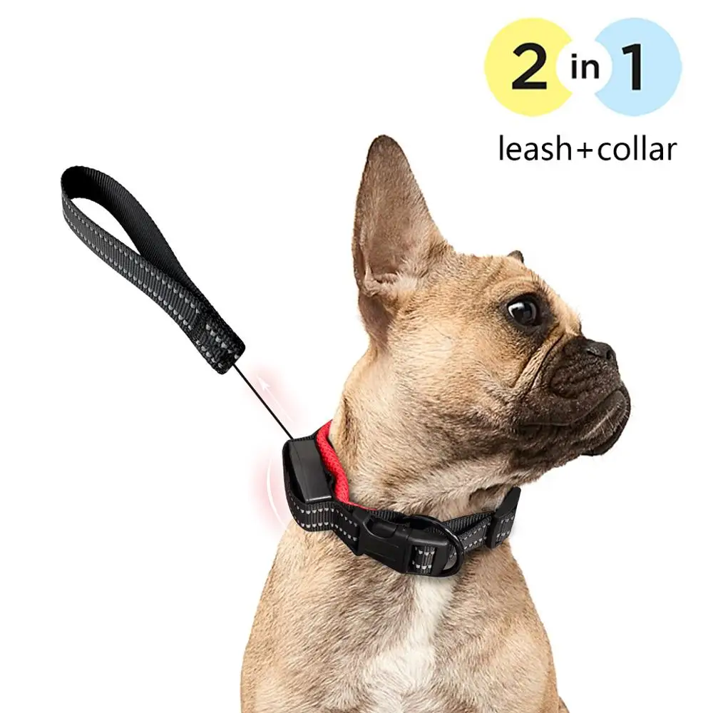 Pet 2 в 1 регулируемый нейлоновые ошейники для собак поводок из сетчатой ткани на