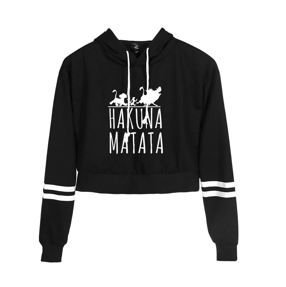  The Lion King Hakuna Matata Printing Fashion Hoodies Women High waist Sweatshirt Summer Trend Casua